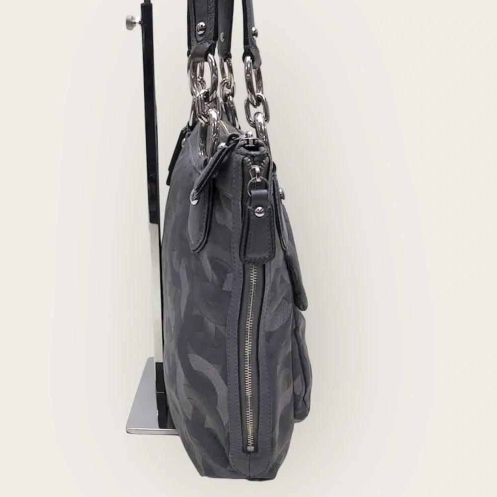 Coach Gray Monogram Hobo Shoulder Bag